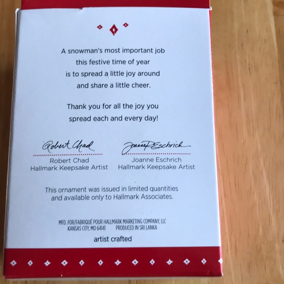 Hallmark • Associate Gift - Joyful Snowman Limited - Picture 2 of 4